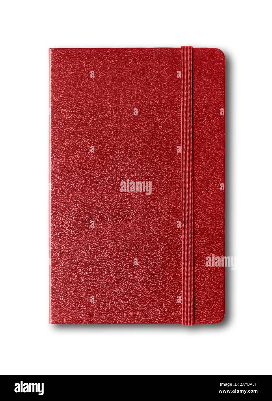 Dark red closed notebook isolated on white Stock Photo