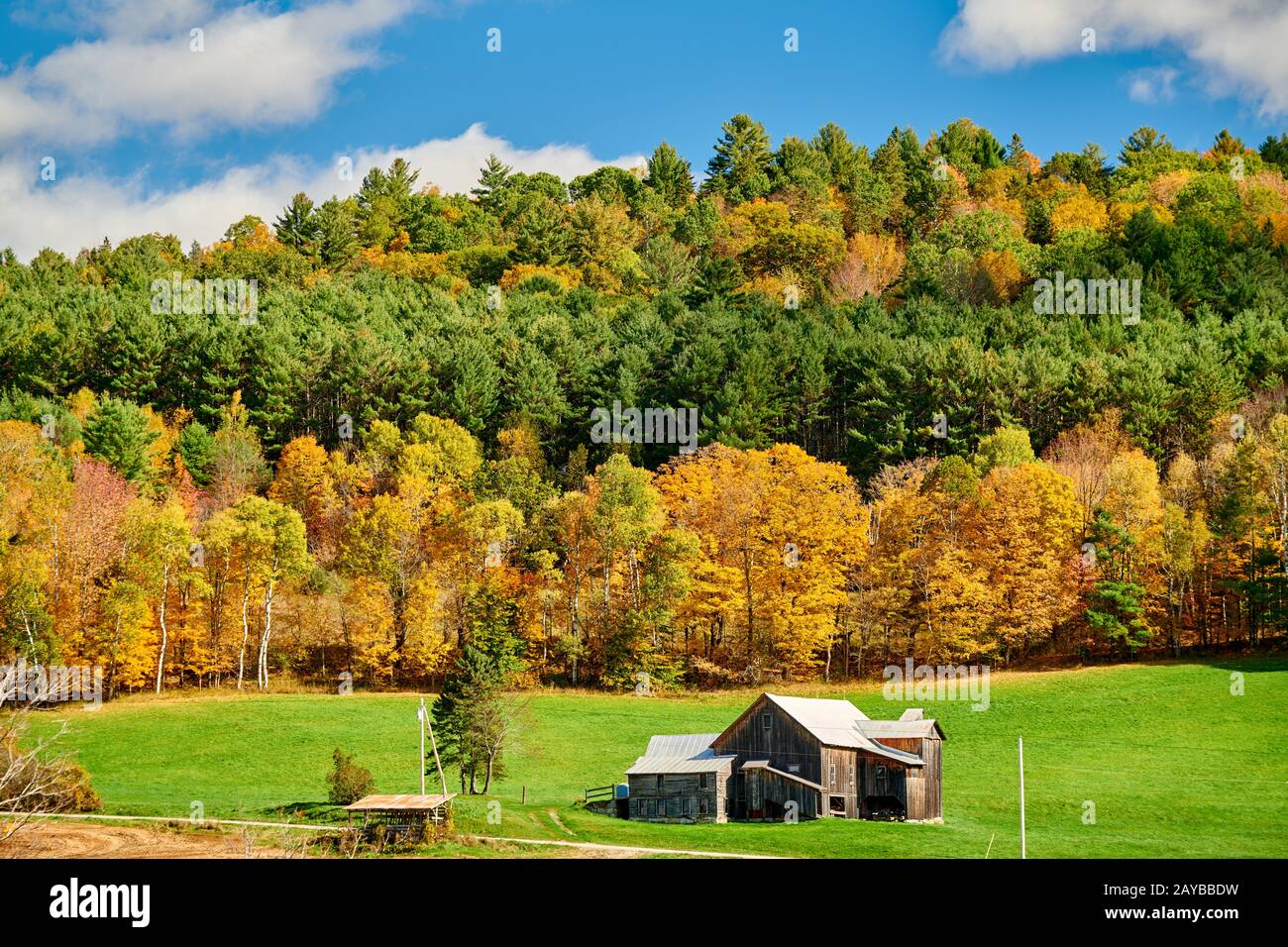 Autumn landscape with old house Stock Photo - Alamy