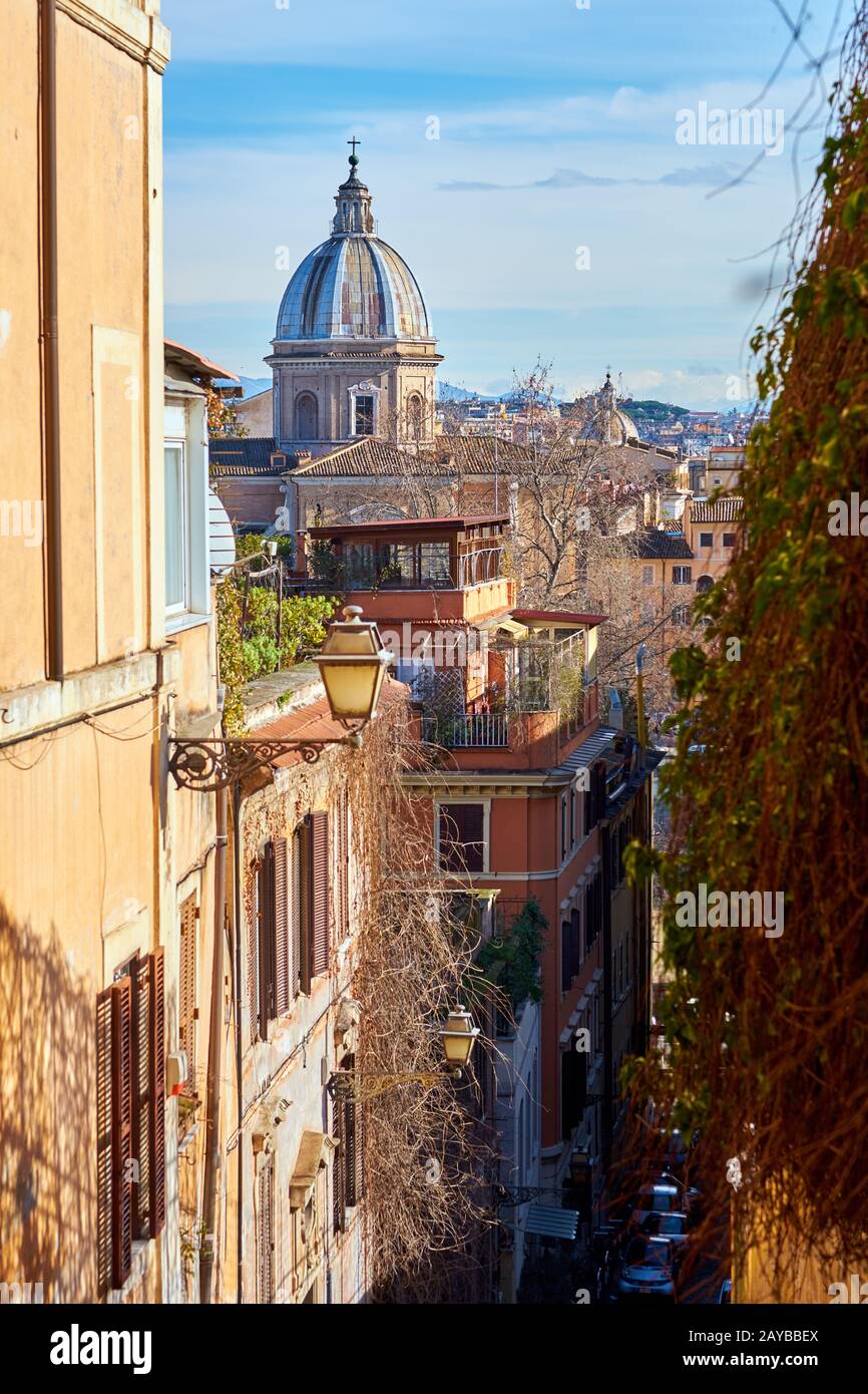 Sold Rome Street Rome street and skyline Stock Photo - Alamy
