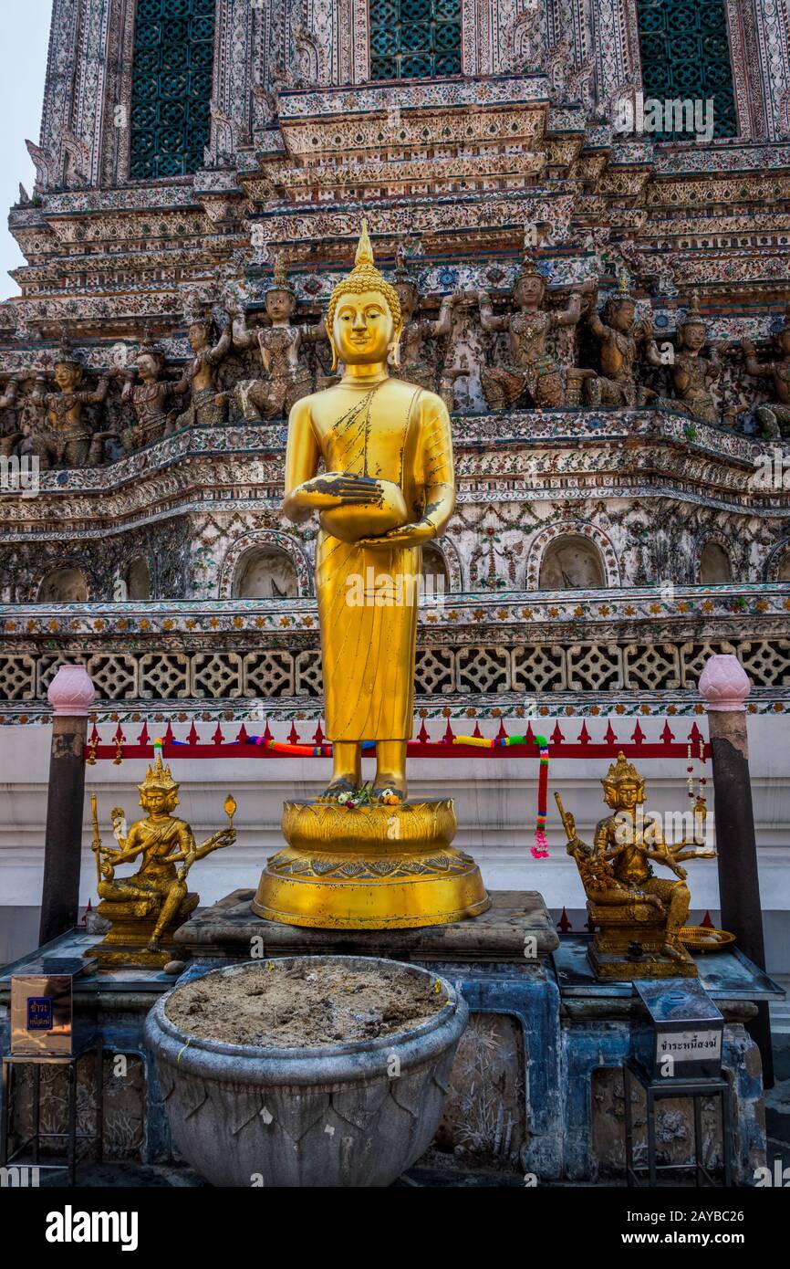 Buddhism altar with incenses and sculptures in Grand Palace Stock Photo