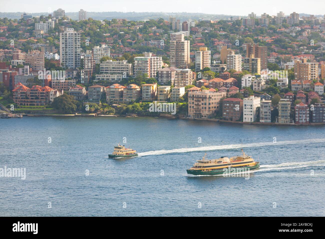 Sydney ferries cruise in Sydney Harbour. Stock Photo