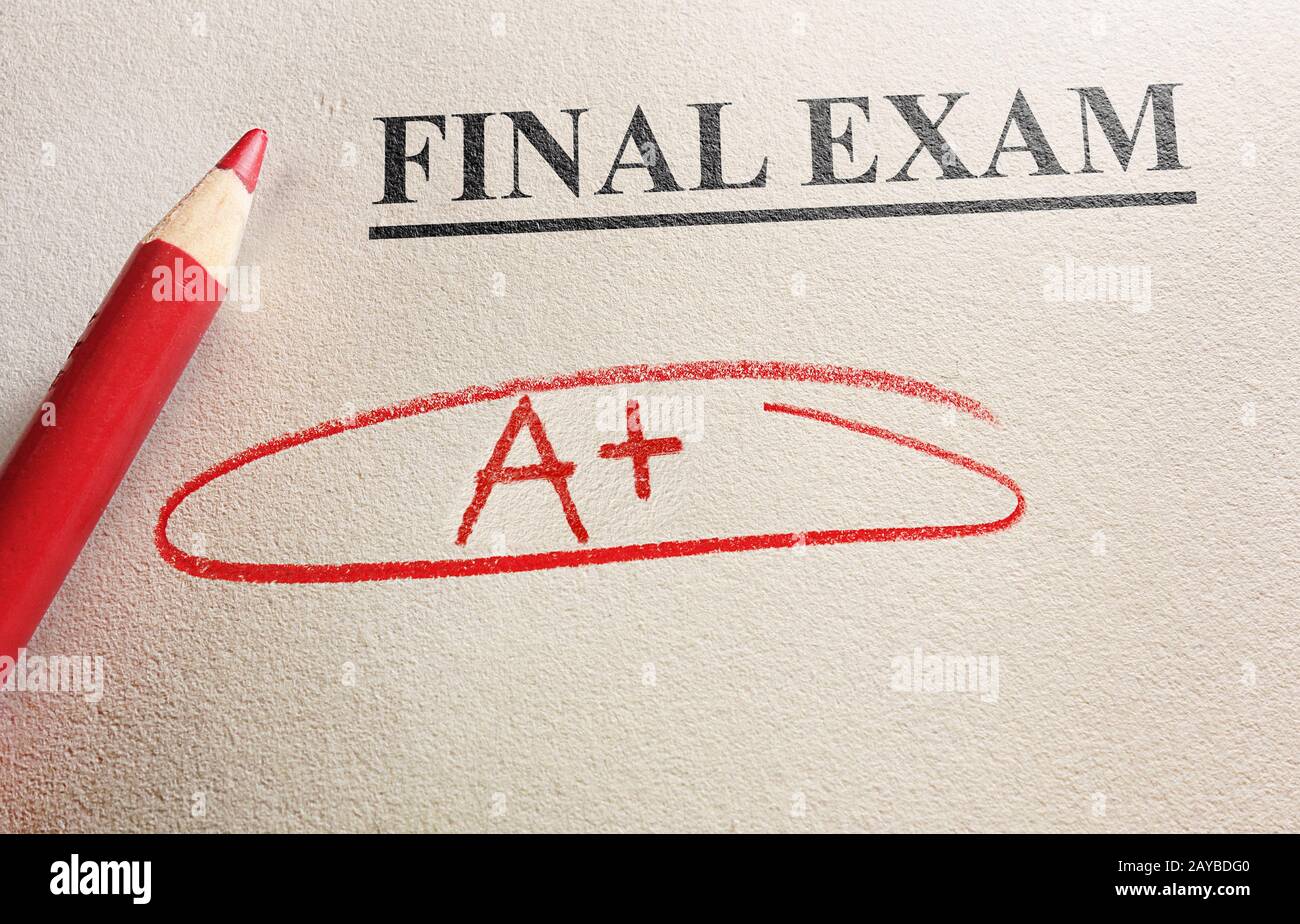 Perfect final exam score Stock Photo