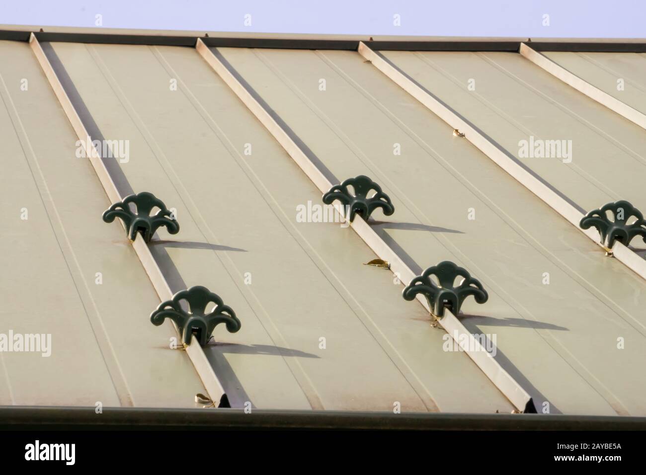 standing seam metal roofing with snow guards Stock Photo Alamy
