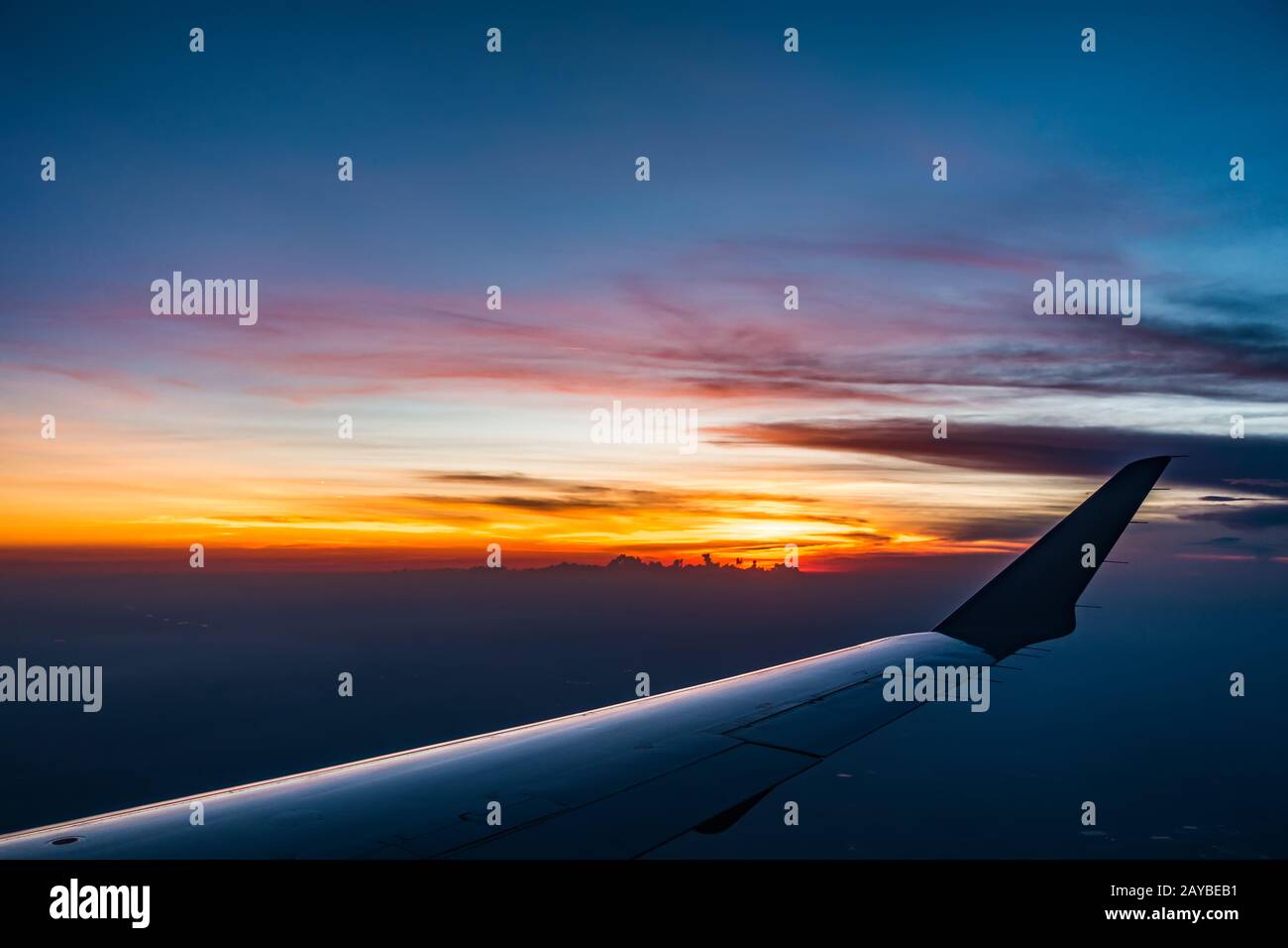 Airplane window view showing wing hi-res stock photography and images ...