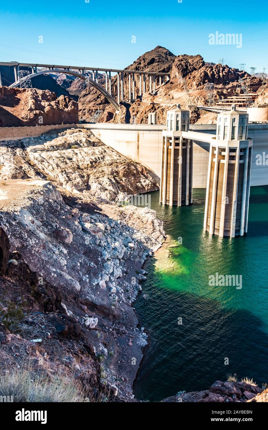 Arizona And Nevada Border At Hoover Dam Nevada Arizona State Line Stock Photo - Alamy