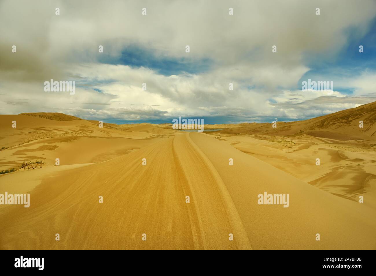 Mongolia. Sands Mongol Els, sandy dune desert, Stock Photo
