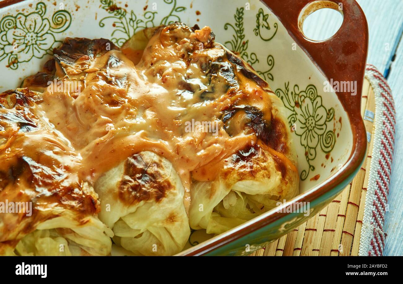 Cabbage Roll Chicken Enchiladas Stock Photo
