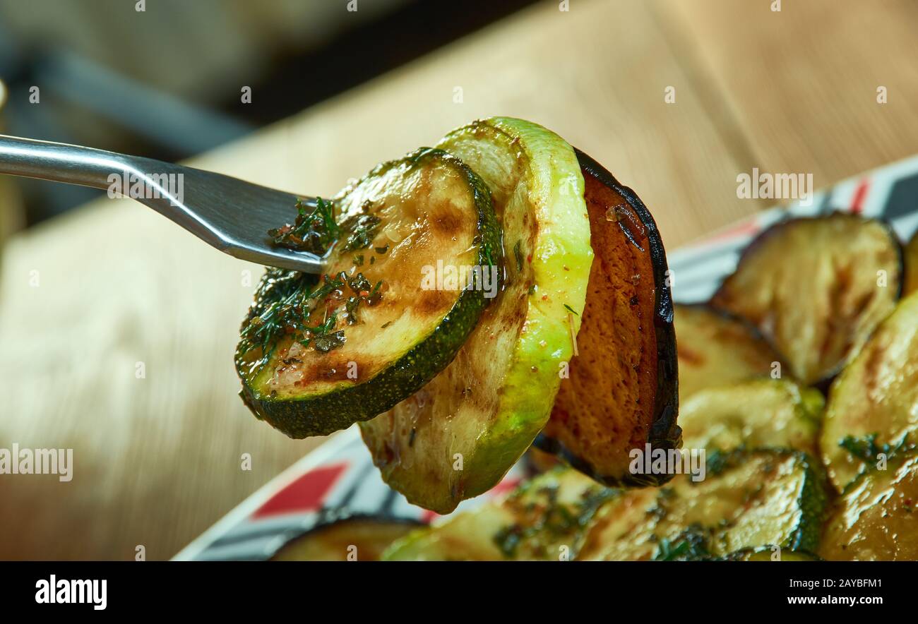 Grilled Vegetables with Zaatar Vinaigrette Stock Photo Alamy