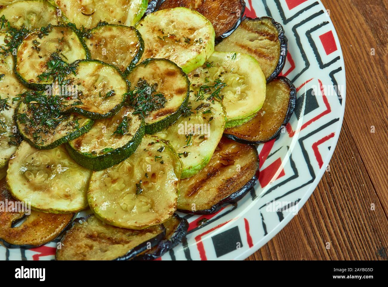 Grilled Vegetables with Zaatar Vinaigrette Stock Photo Alamy