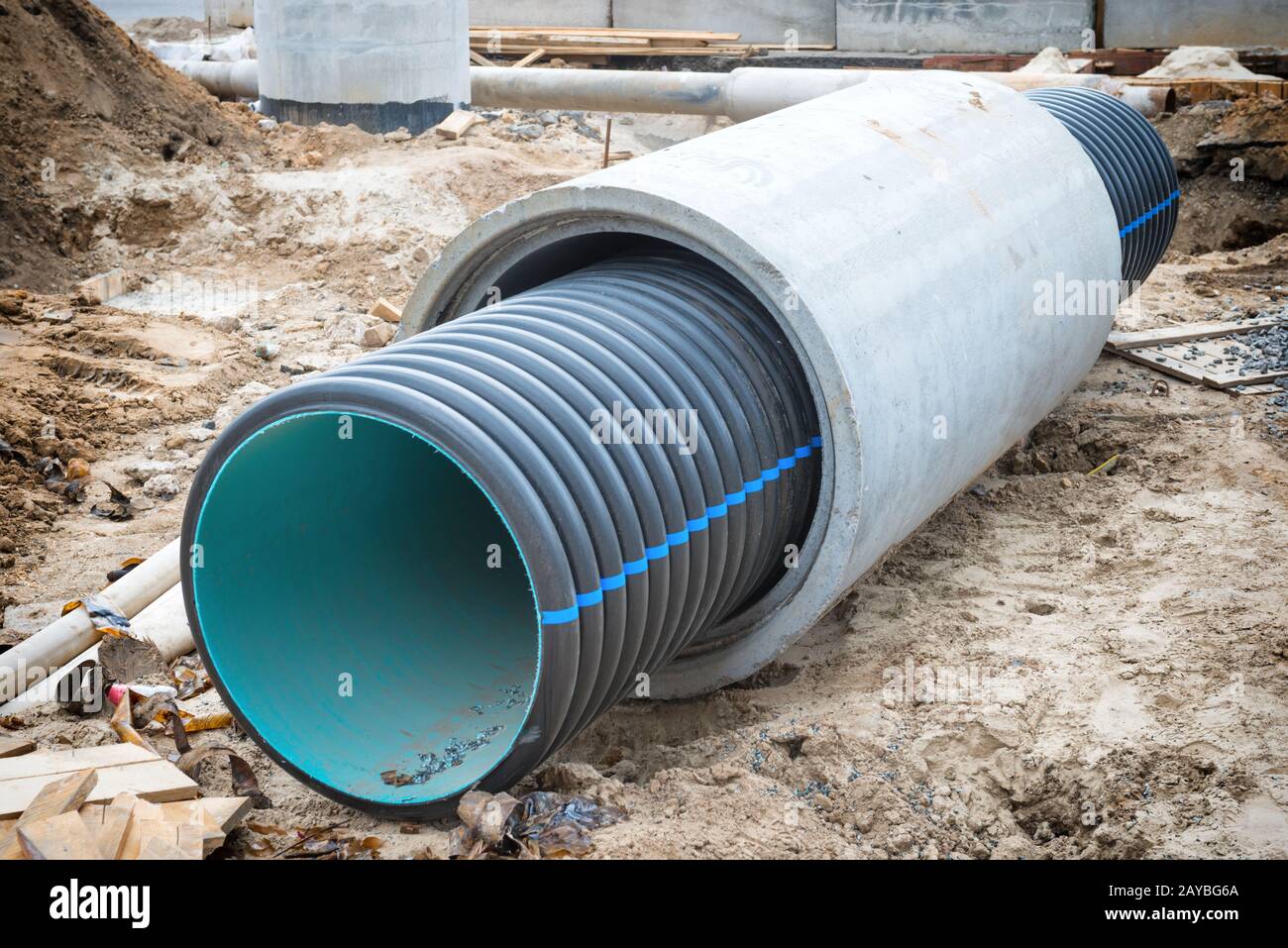 Big pipe or tube for water sewer Stock Photo Alamy