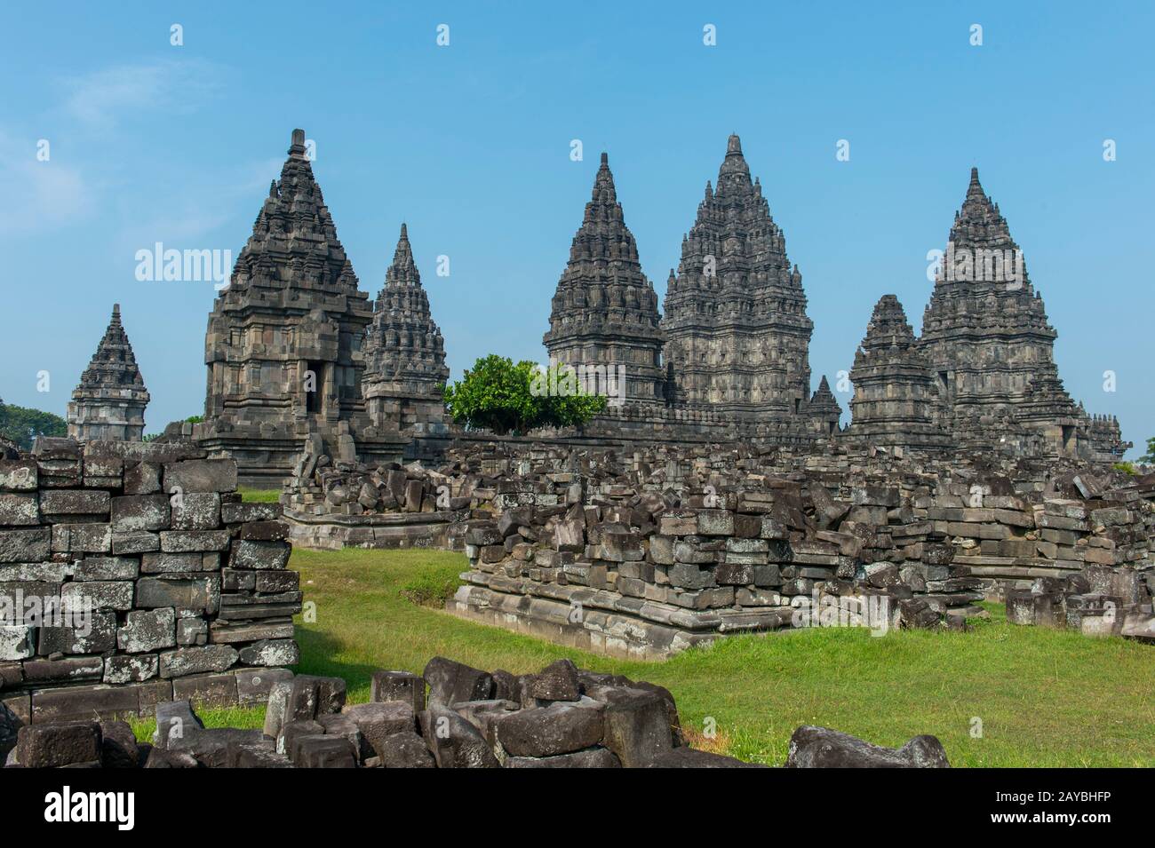 View of the Prambanan temple complex, a 9th-century Hindu temple ...