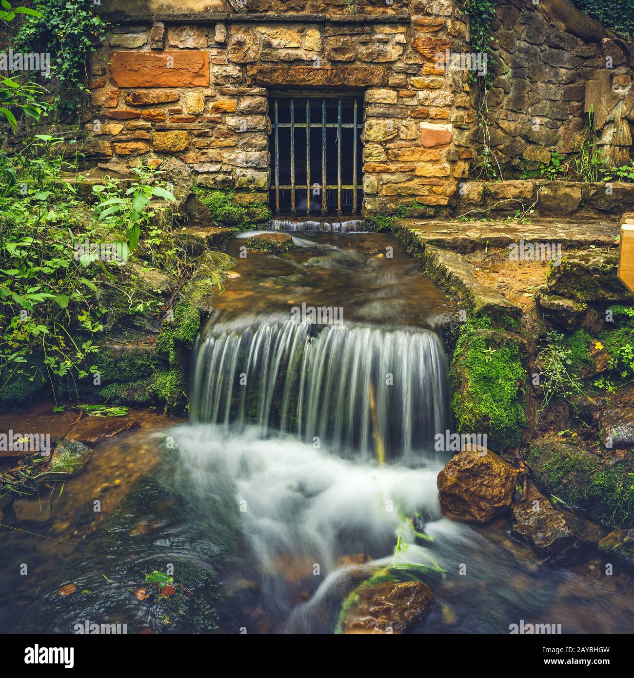 The source of the river Erft, long exposure Stock Photo