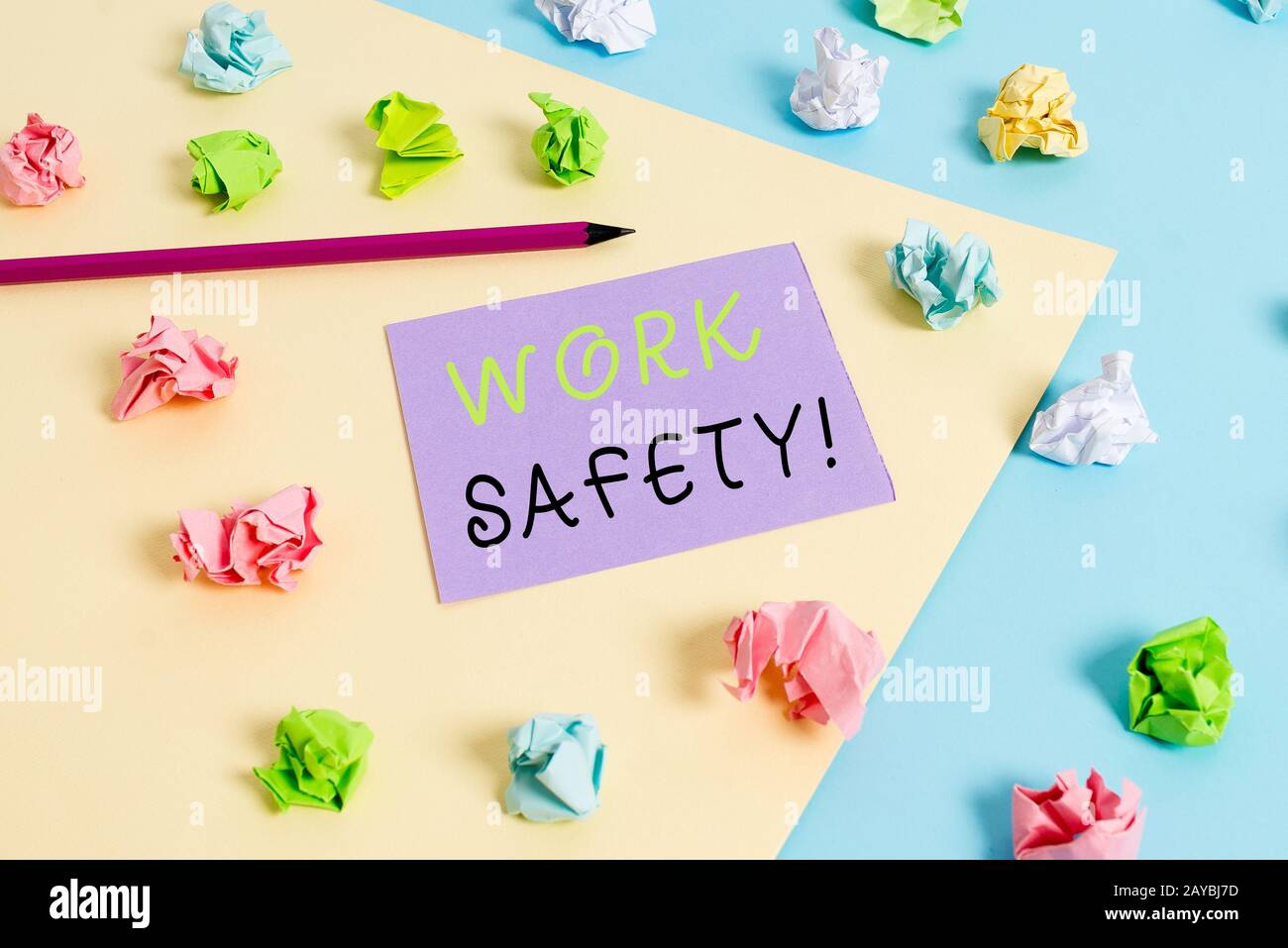 Word writing text Work Safety. Business concept for policies and procedures in place to ensure health of employees. Stock Photo