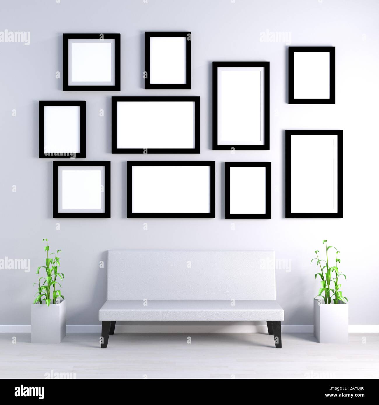 Empty Photo Frames on Wall Stock Photo Alamy