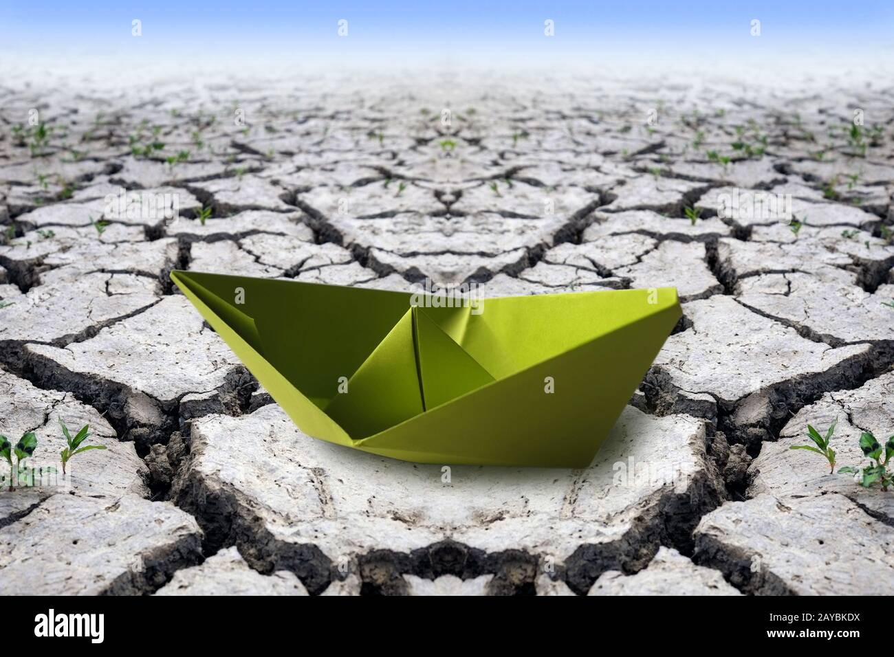 Stranded paper ship Stock Photo - Alamy