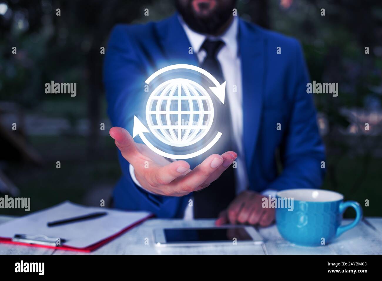 Online internet communication network, copy space. Digital connection or Internet of things IoT. Modern technology design. Stock Photo