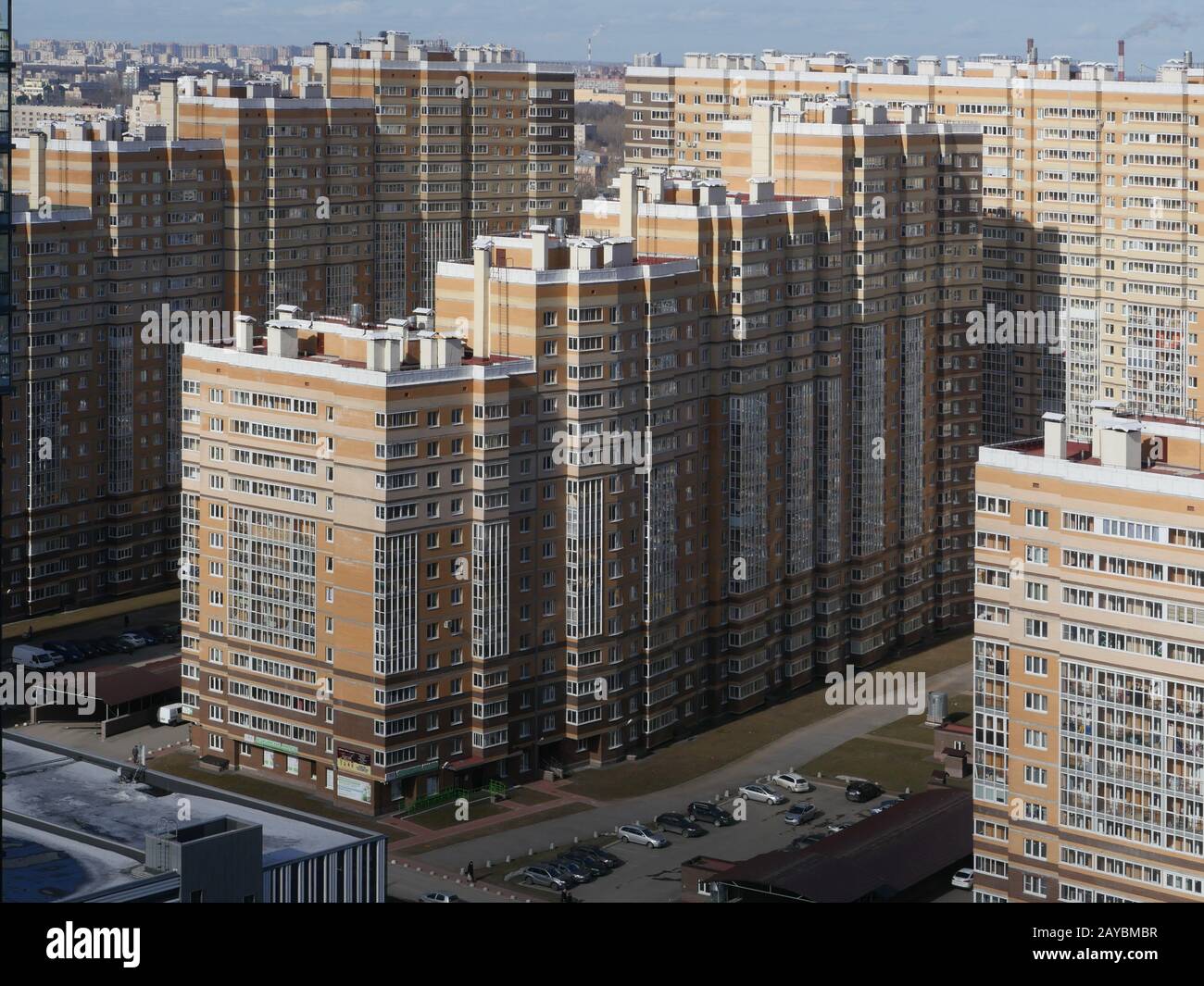 residential buildings similar to anthills Stock Photo