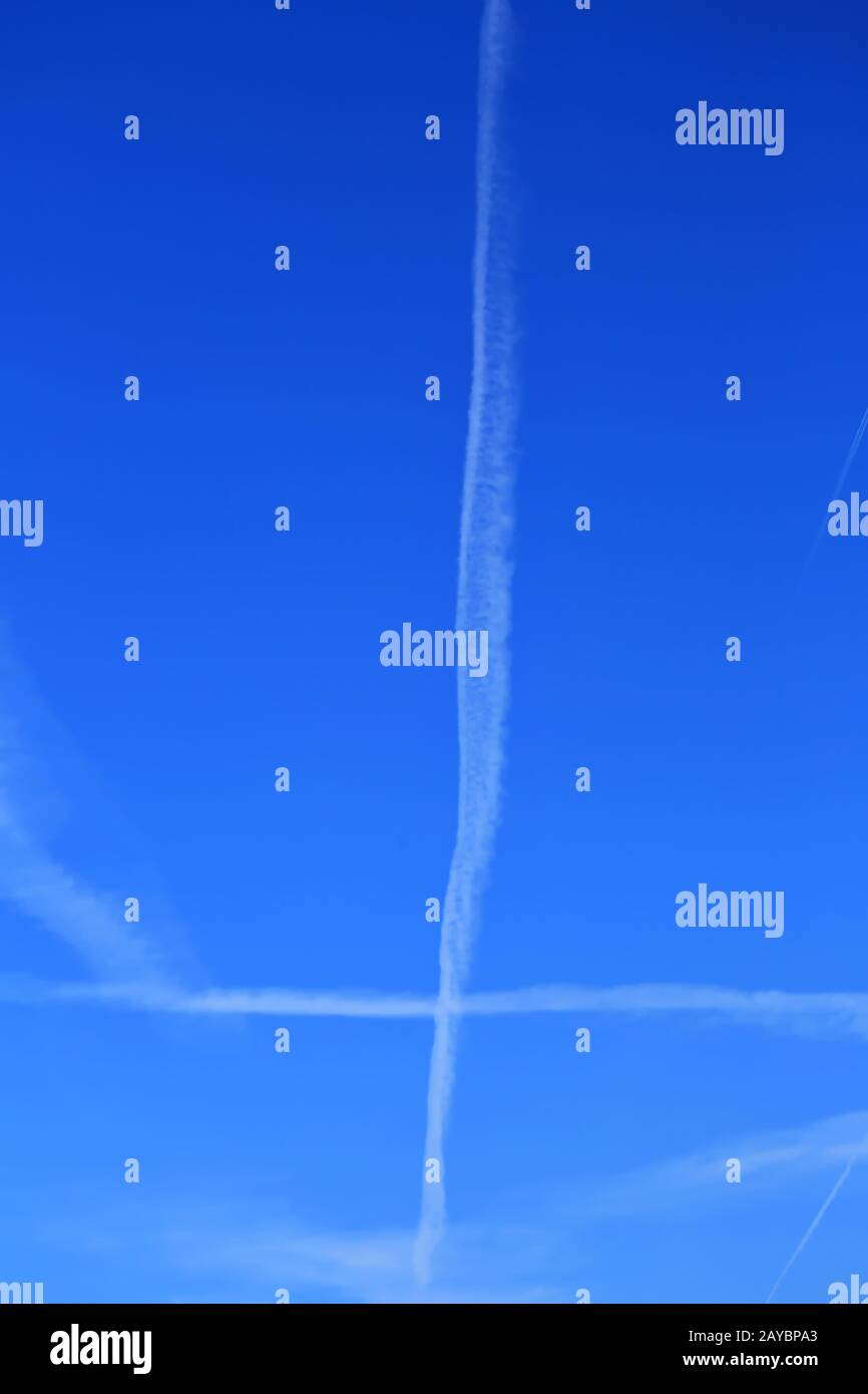 A plus from contrails Stock Photo
