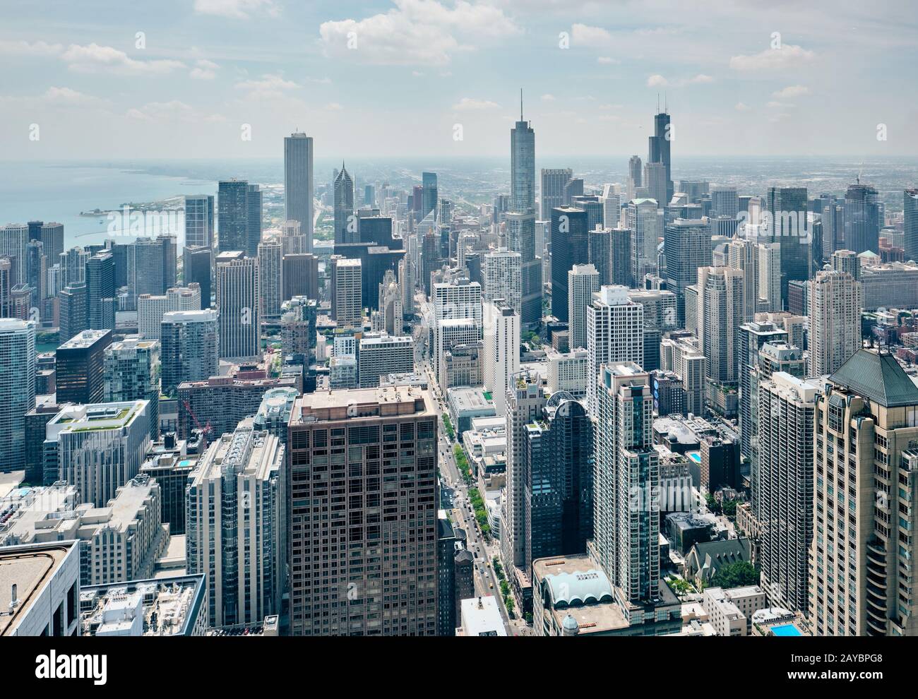 Chicago skyline aerial view Stock Photo - Alamy