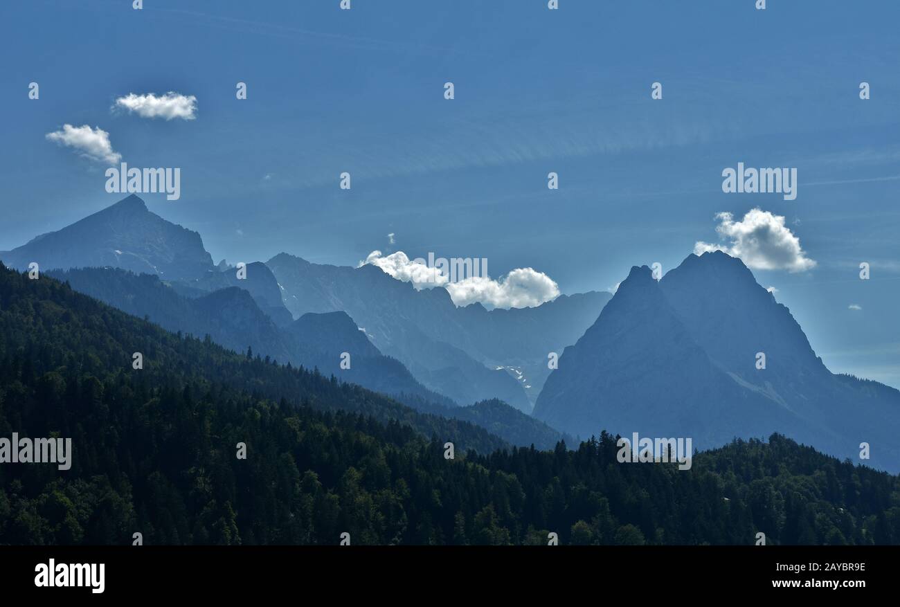 Wetterstein-Mountain, Garmisch-Partenkirchen, Bavaria, Germany Stock Photo