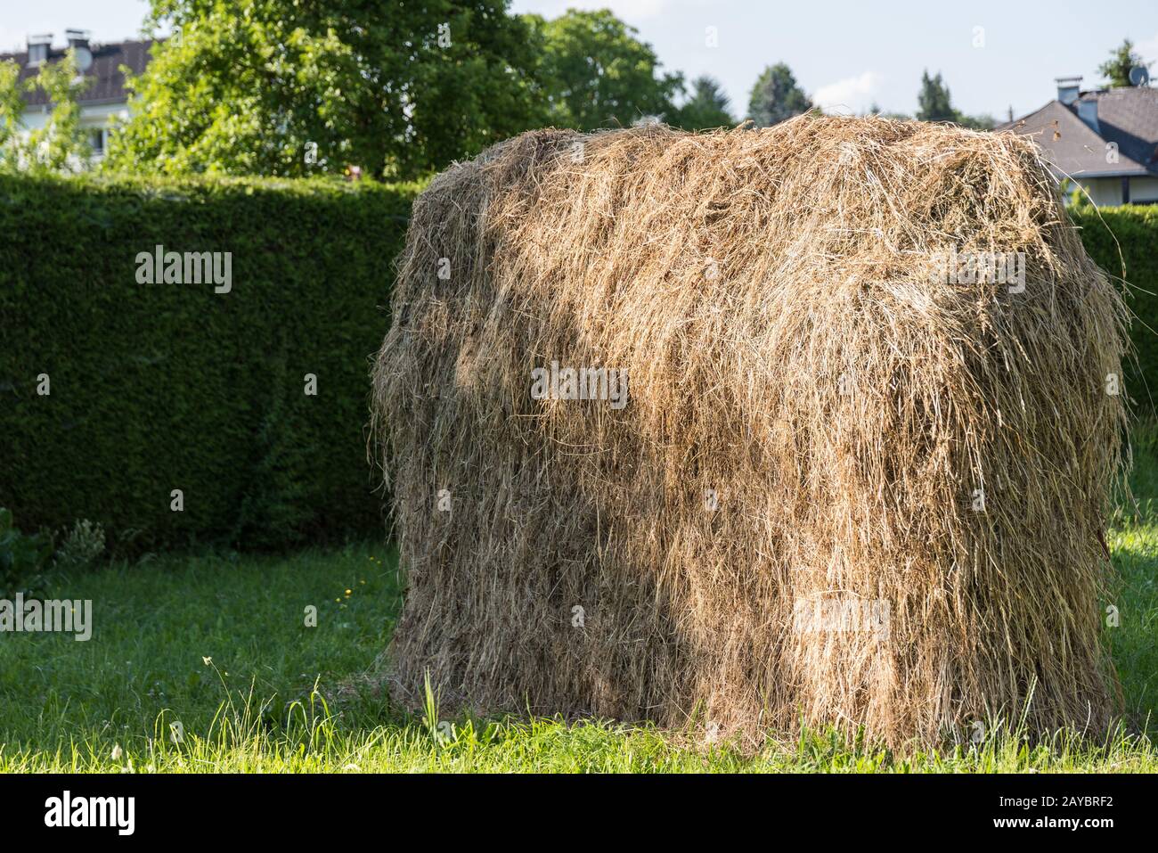 traditional hay hay of peasant farms - closeup Haystack Stock Photo