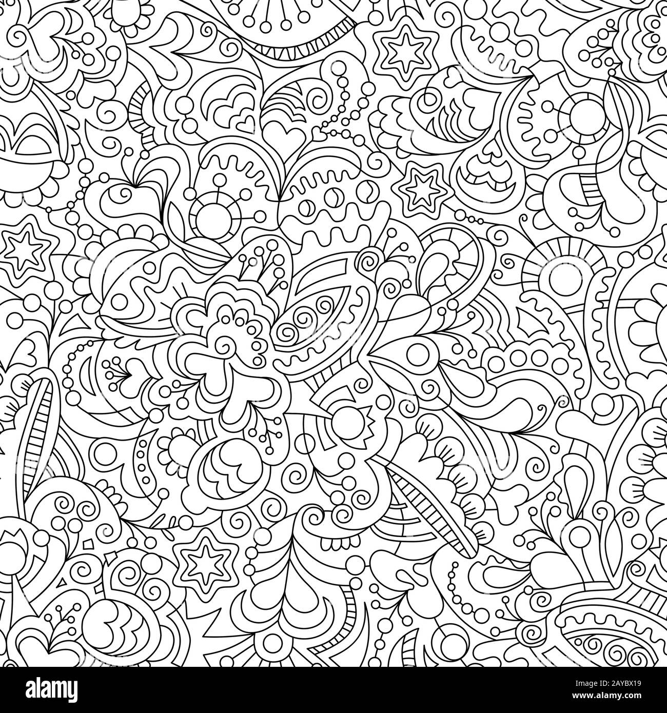 Seamless coloring pattern Stock Photo