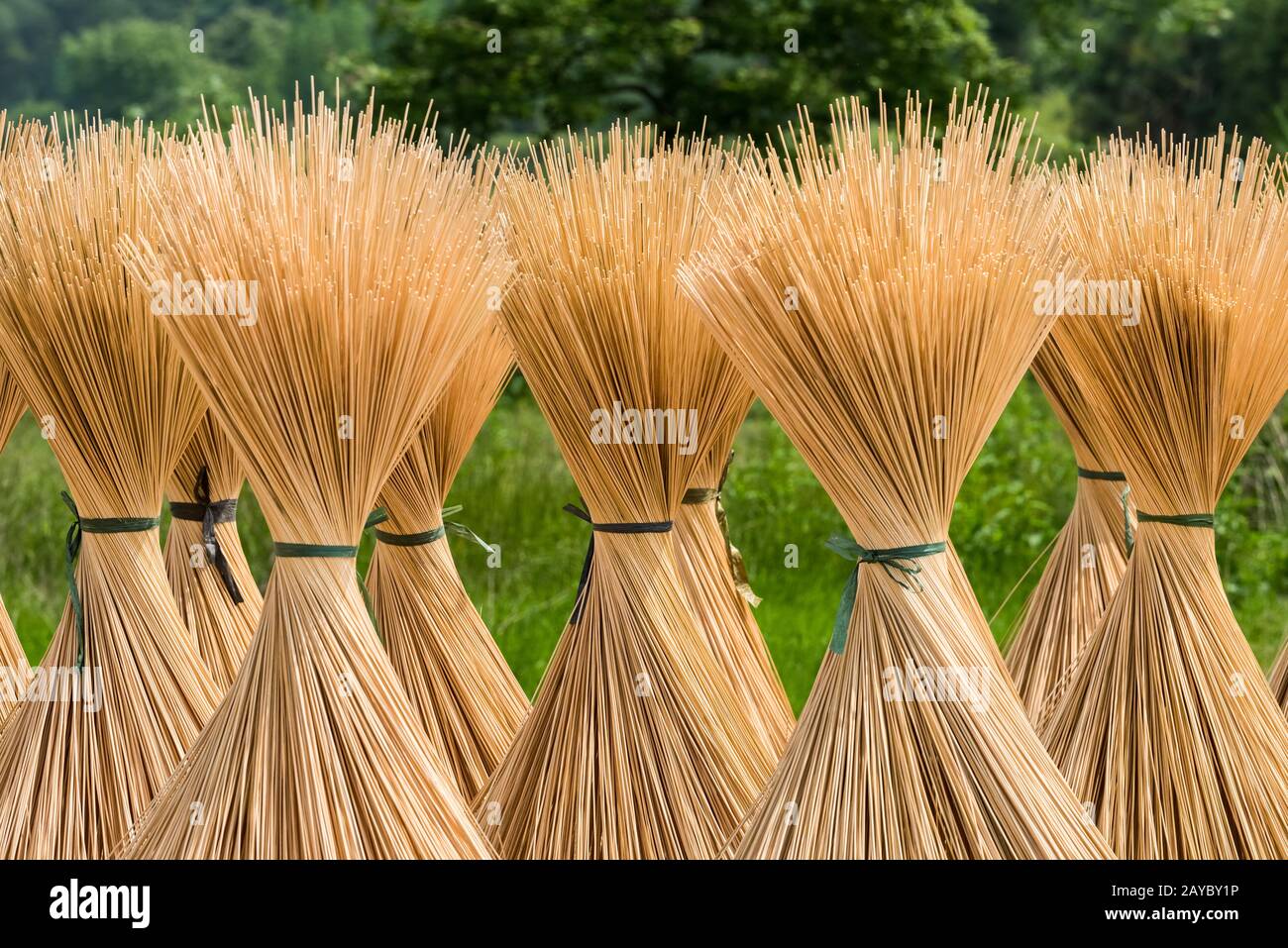 disposable chopsticks making scene Stock Photo
