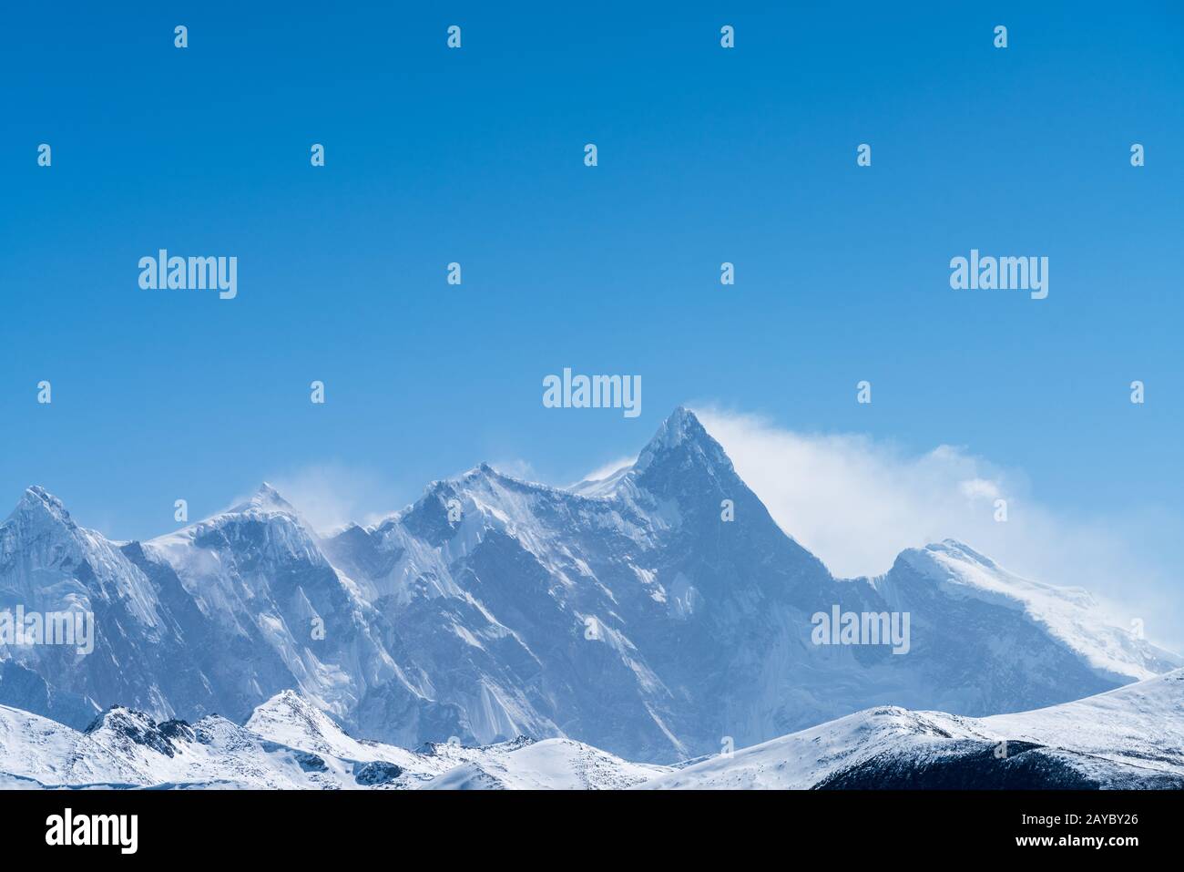 towering peak background Stock Photo