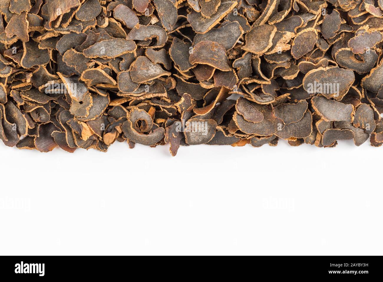 gastrodia tuber slices on white Stock Photo