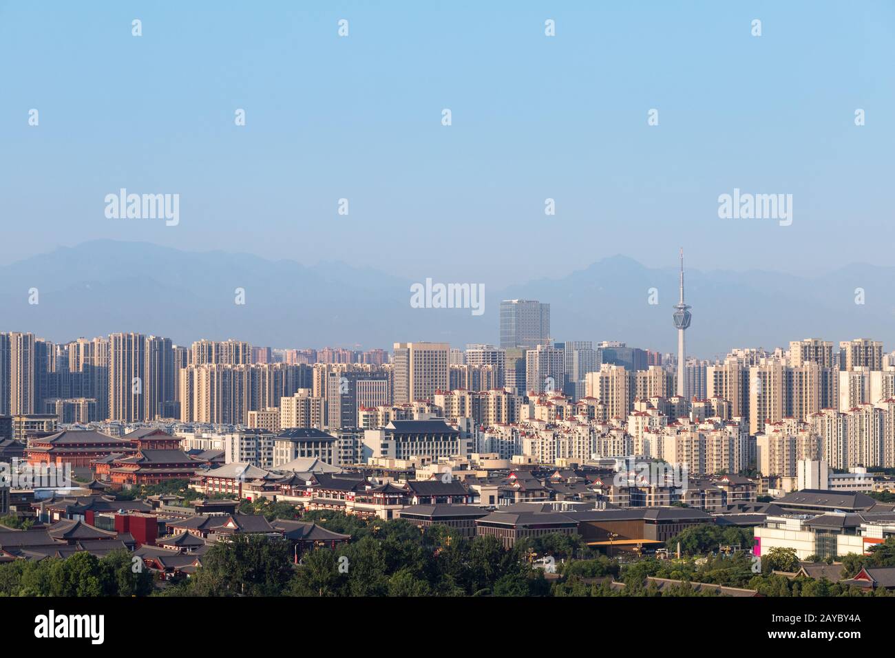 xian cityscape in morning Stock Photo