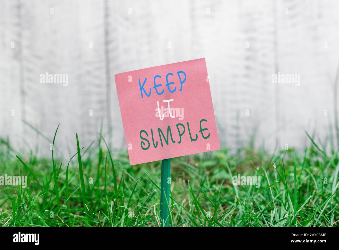 Writing note showing Keep It Simple. Business photo showcasing to make something easy to understand and not in fancy way Plain p Stock Photo