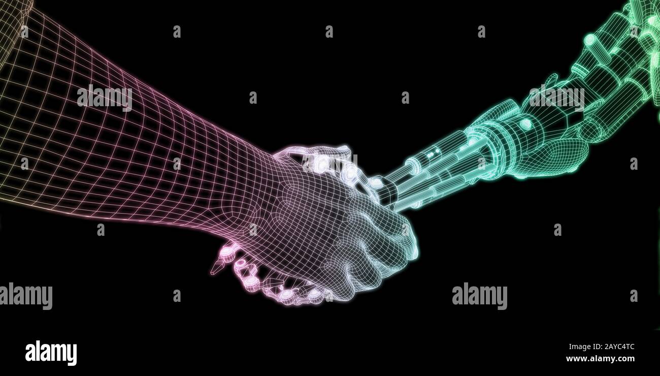 Man Machine Science Technology Collaboration Stock Photo Alamy