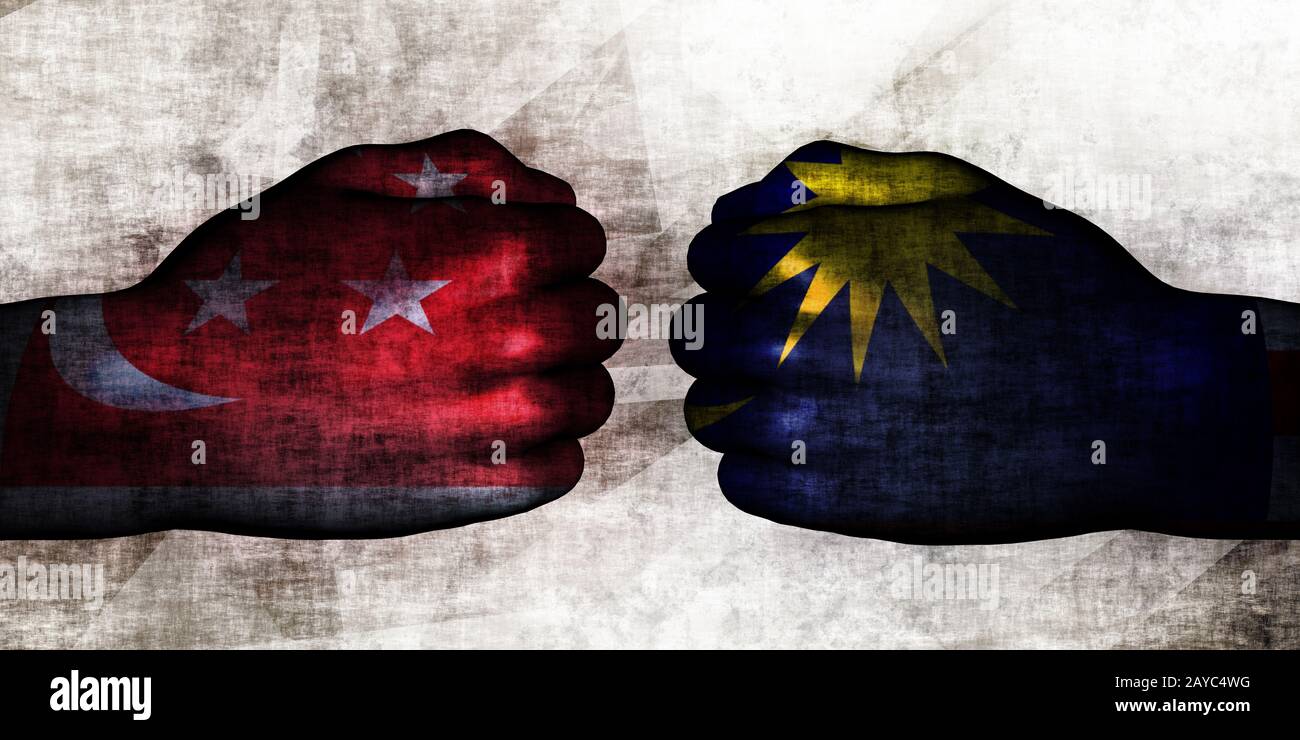 Singapore Vs Malaysia Stock Photo Alamy