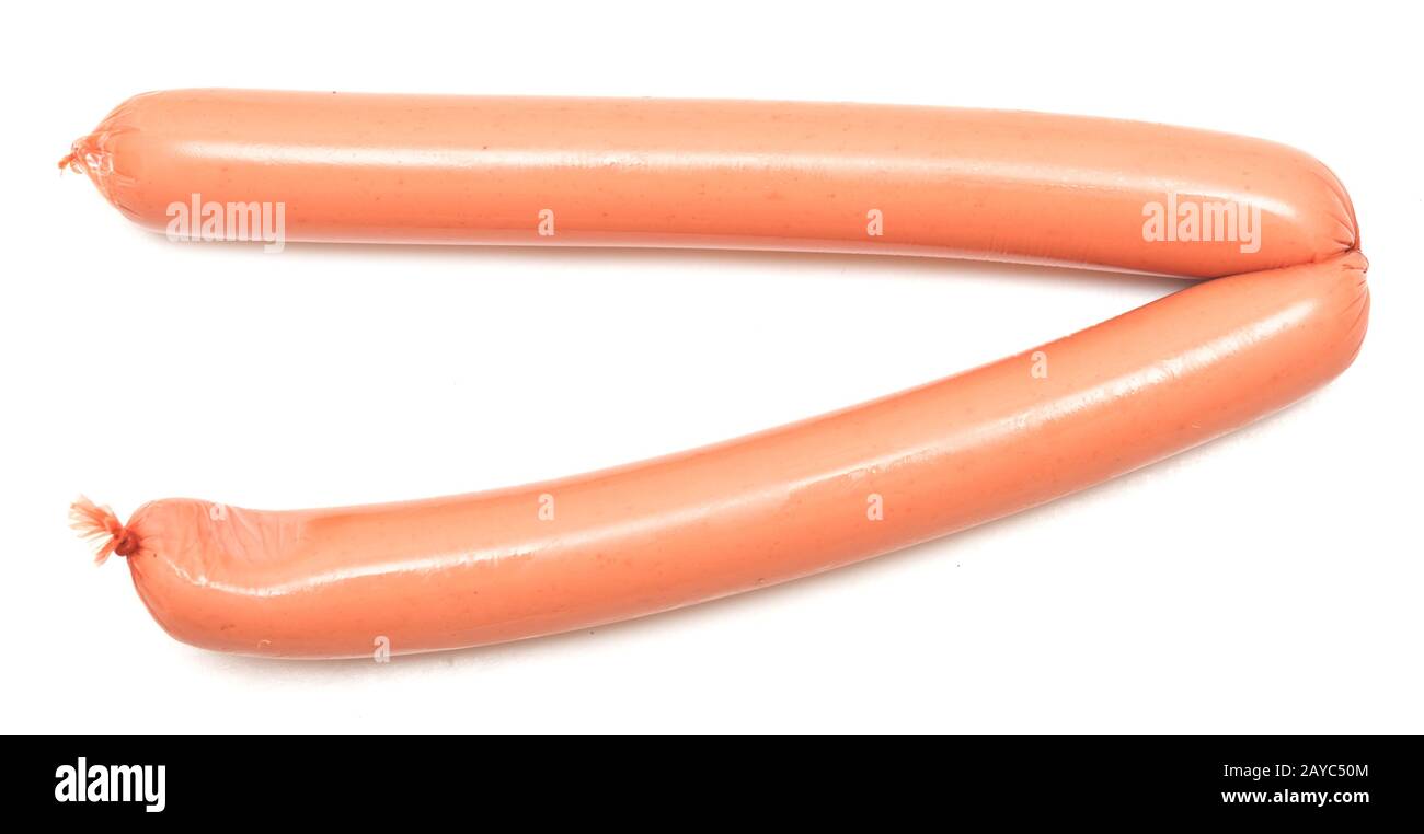 Sausages on white Stock Photo