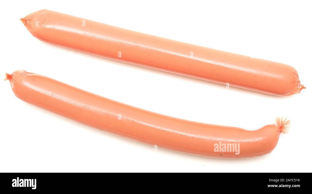 Sausages on white Stock Photo