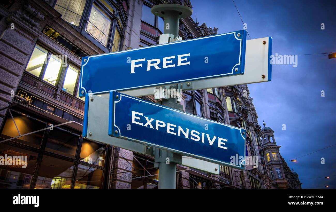 Street Sign Free versus Expensive Stock Photo - Alamy