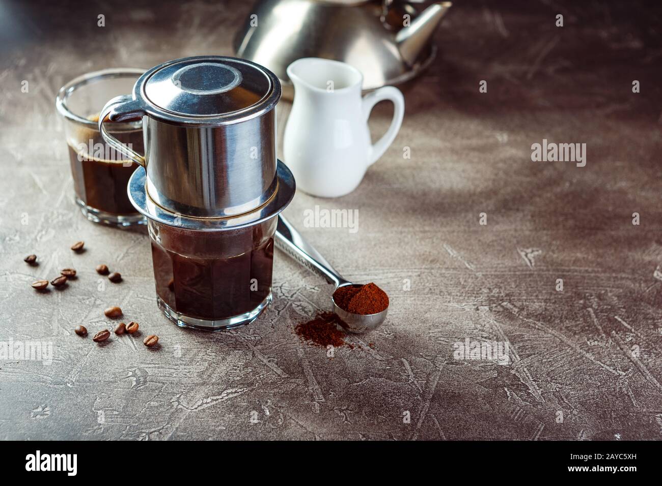Coffee dripping in vietnamese style 