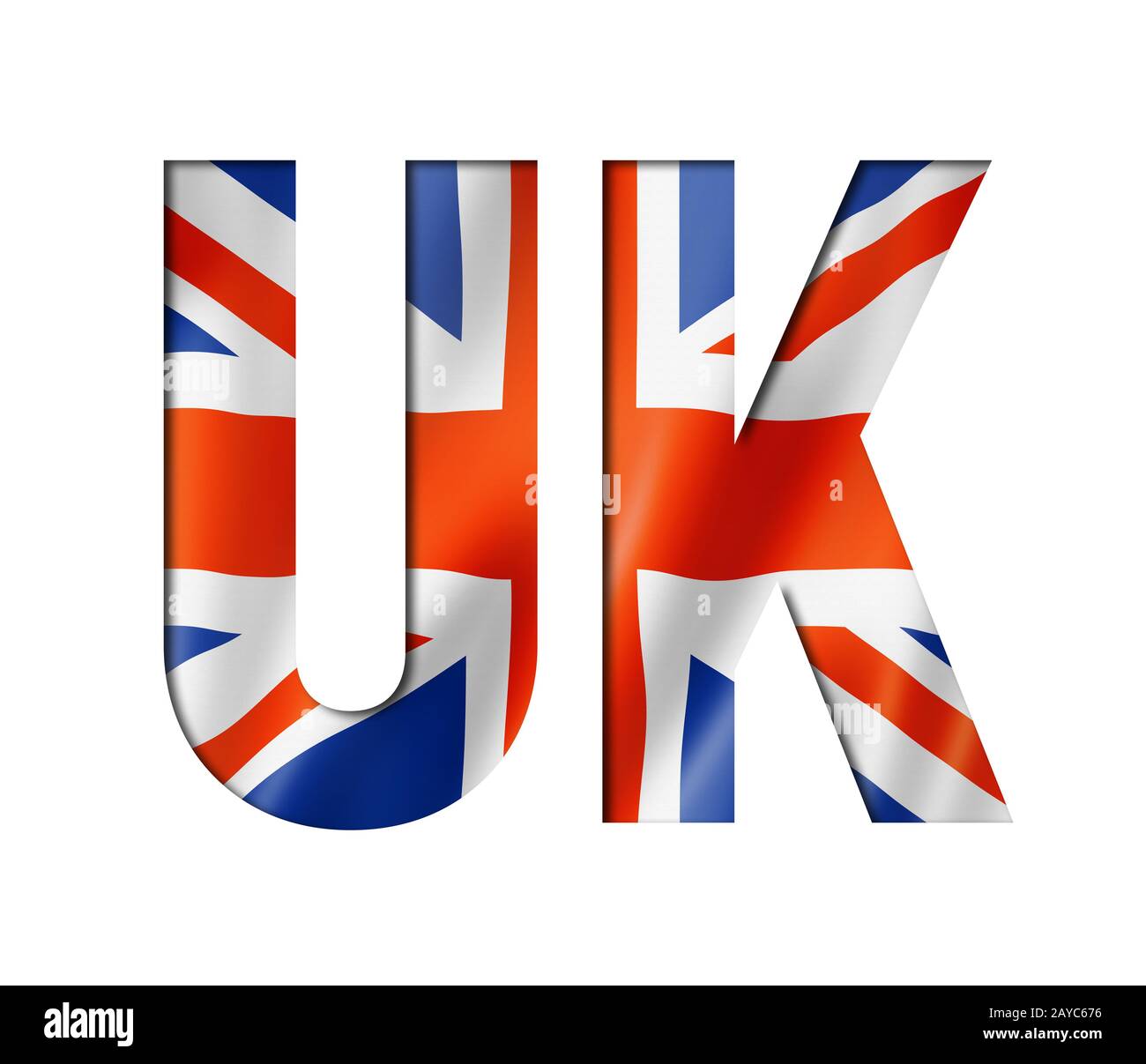 UK flag text font Stock Photo