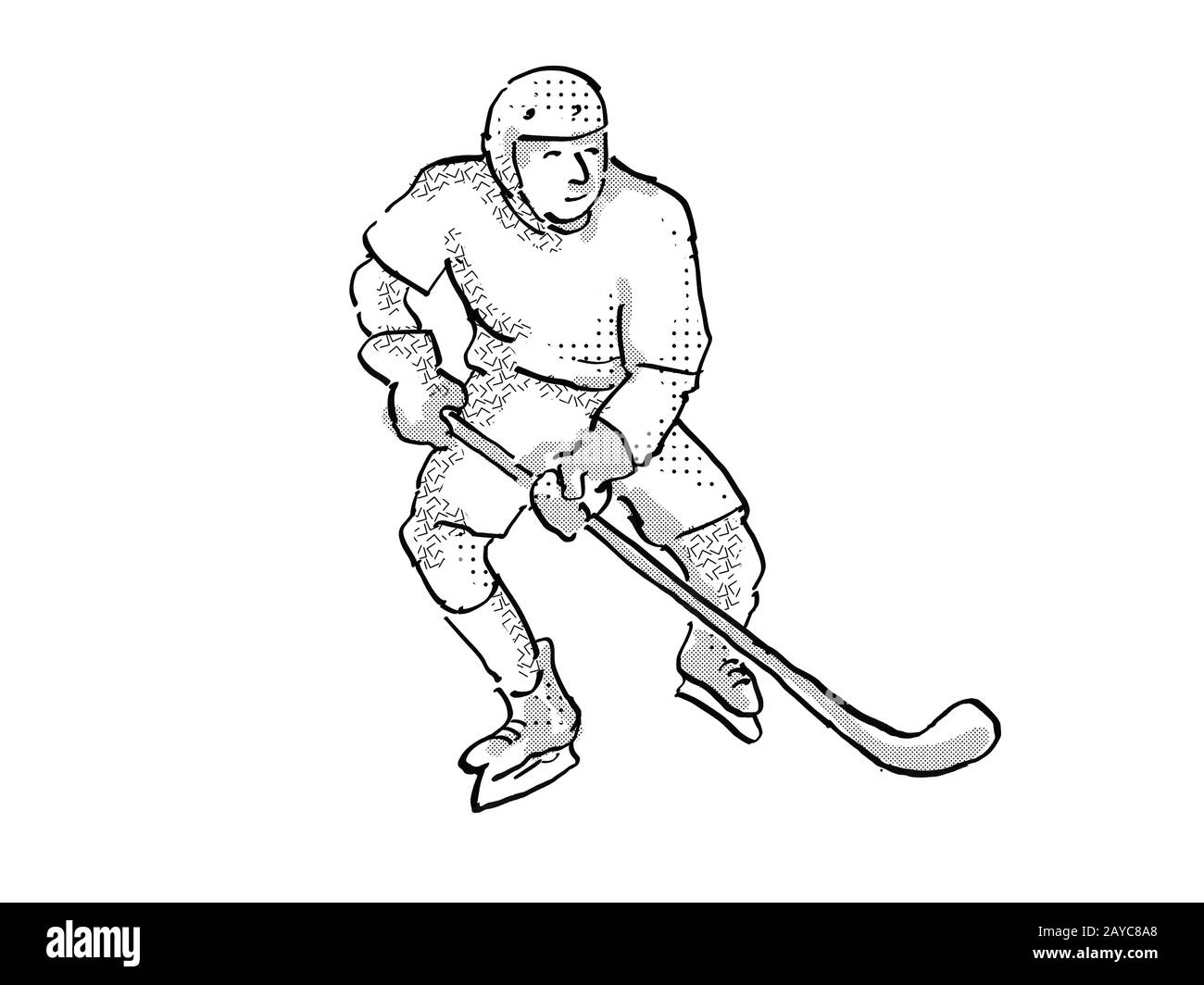 Ice Hockey Player Cartoon Isolated Stock Photo Alamy