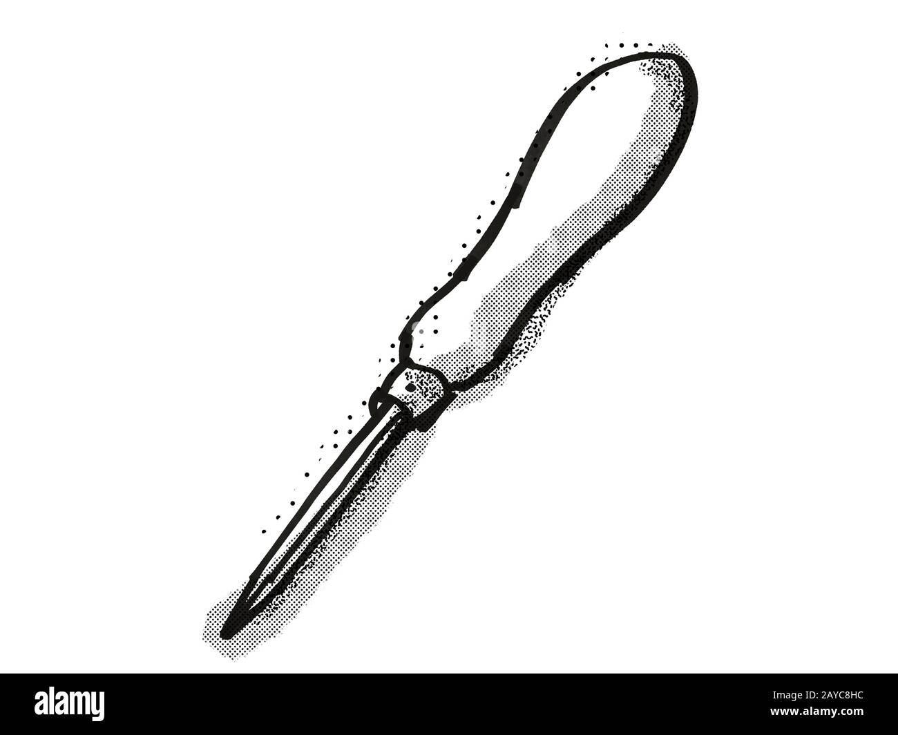 bradawl Woodworking Hand Tool Cartoon Retro Drawing Stock Photo Alamy