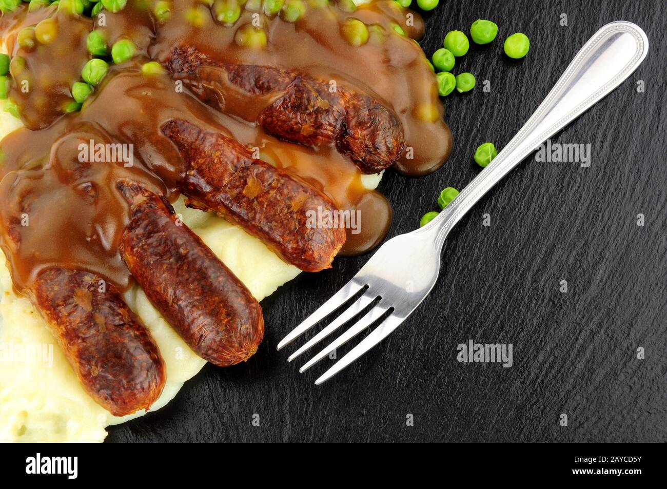 Sausage mash peas gravy hires stock photography and images Alamy