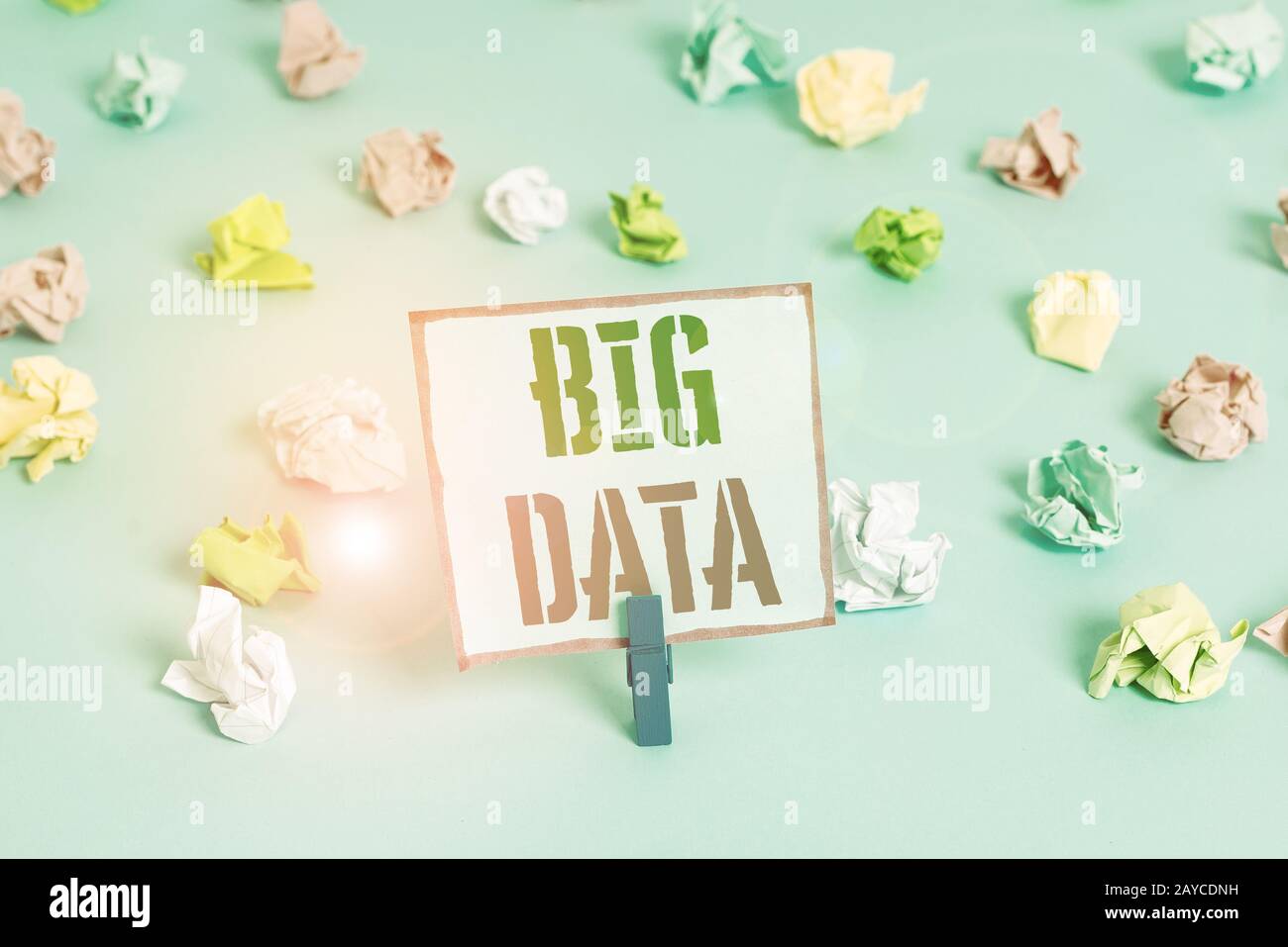 Word writing text Big Data. Business concept for sets that so complex that traditional software cant deal with them Colored crum Stock Photo