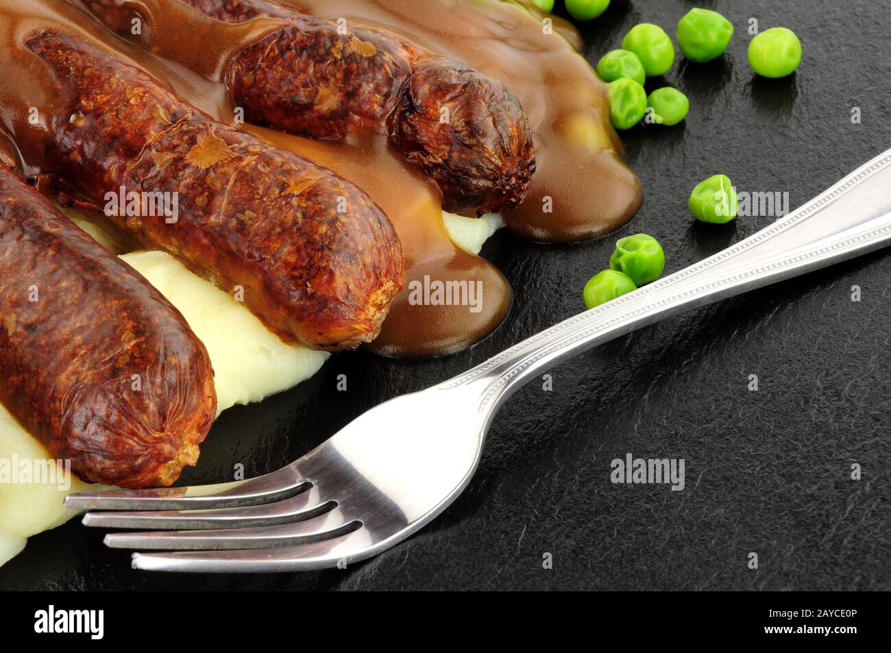 Sausage mash peas gravy hires stock photography and images Alamy