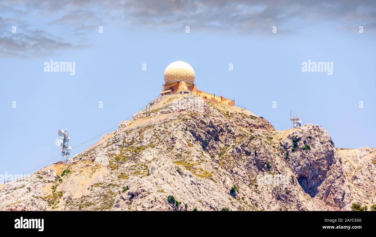 Puig Major observatory on top of a mountain, Mallorca Stock Photo