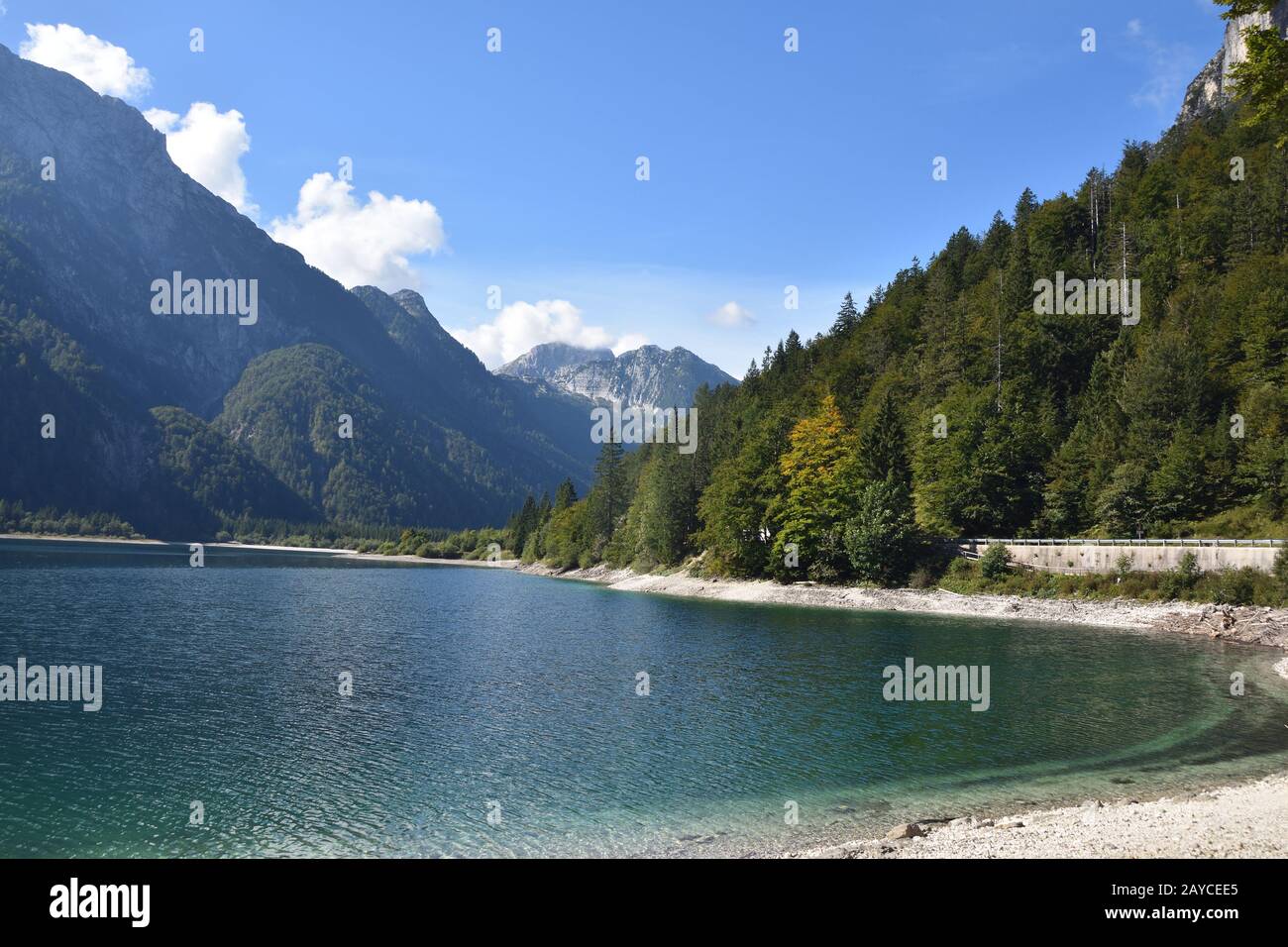 Lake Raibl or Lake Predil Stock Photo