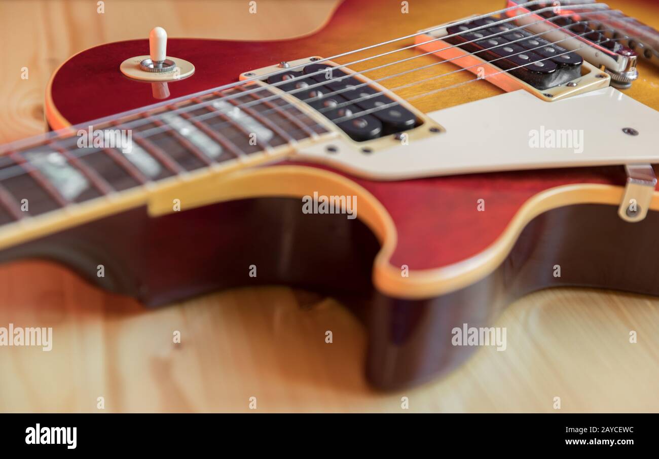 Detail of a electric guitar Stock Photo