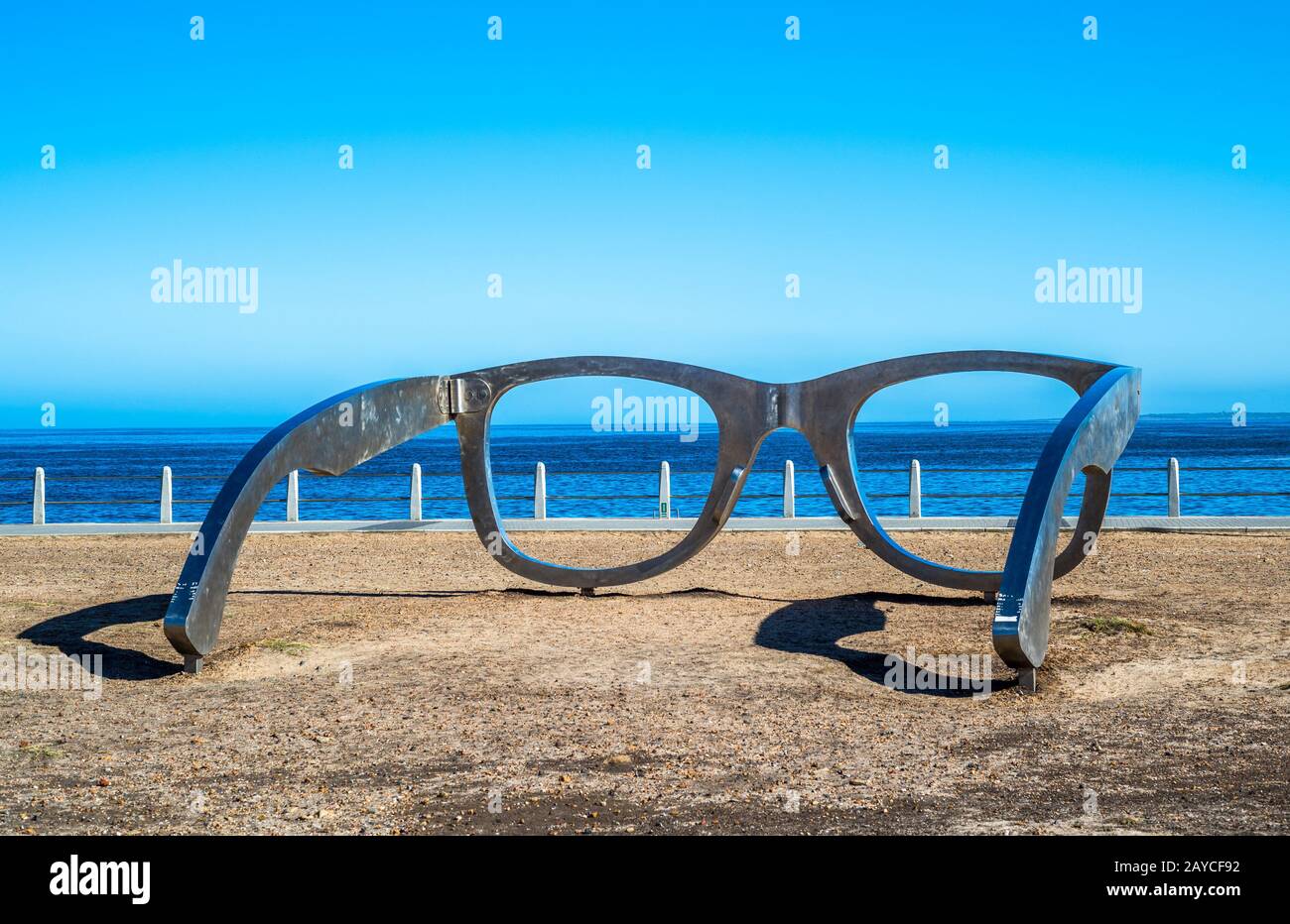 Sculpture of glasses at Cape Town waterfront, South Africa Stock Photo