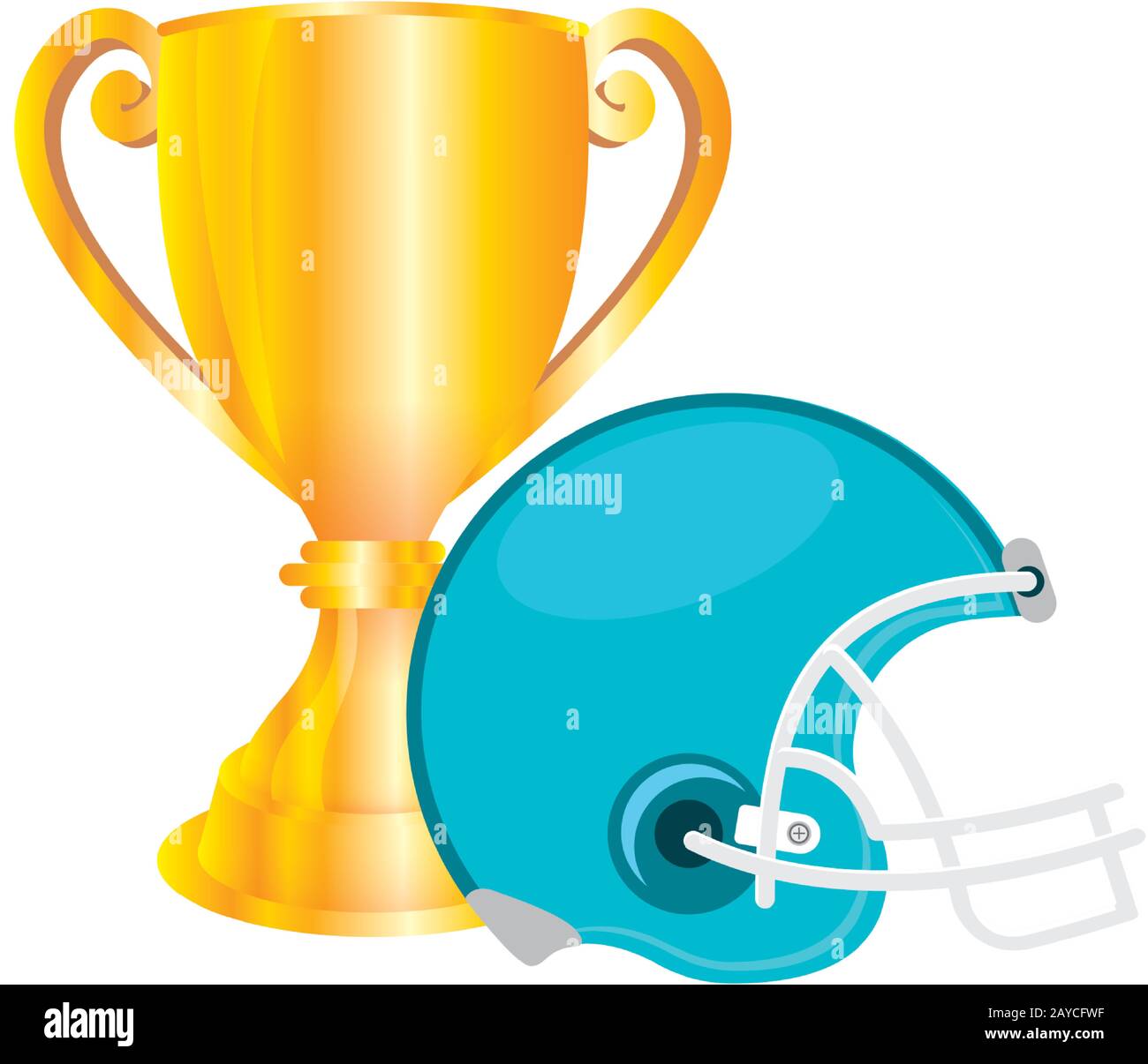 american football sport helmet with trophy cup Stock Vector Image & Art ...