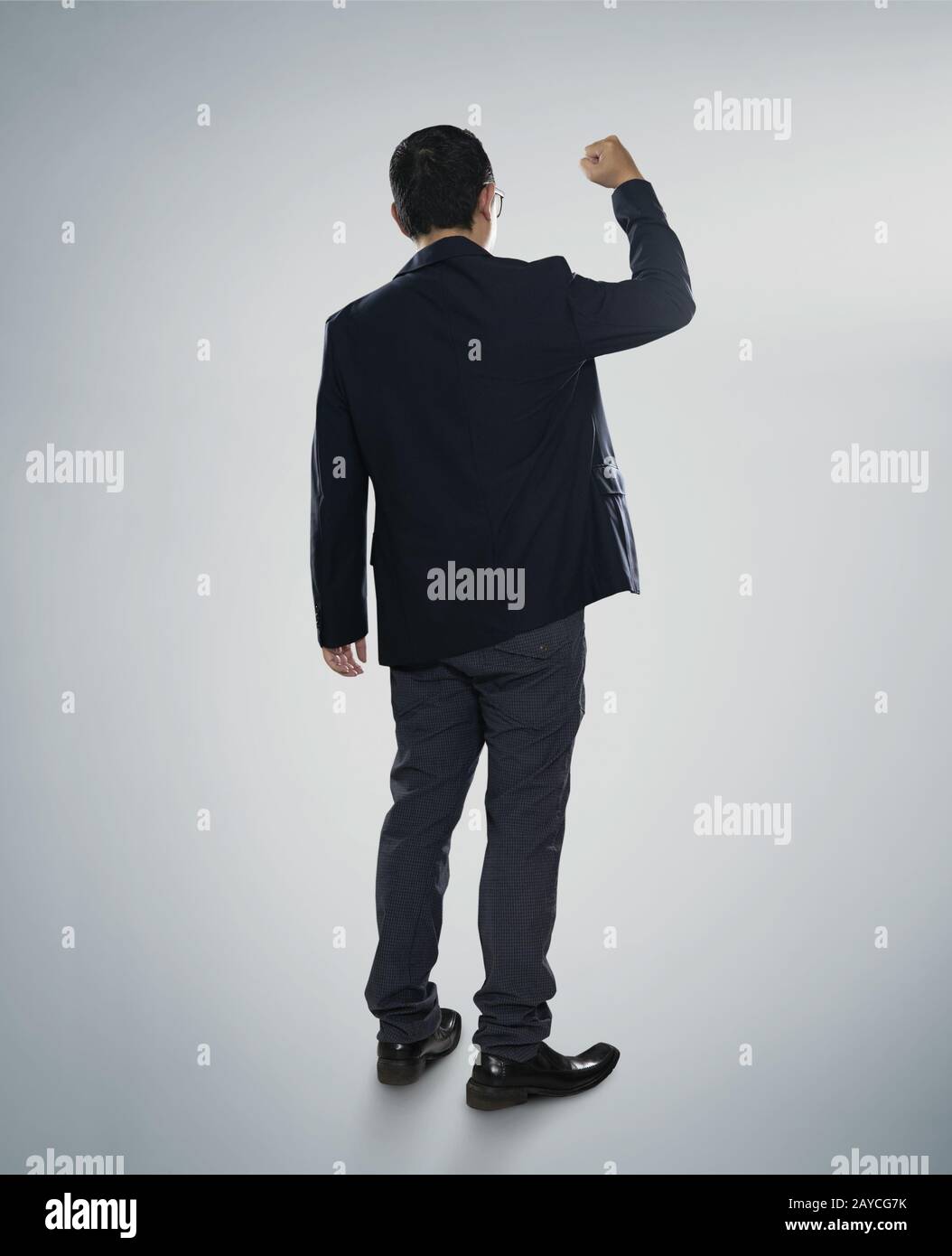 Excited businessman isolated on the white Stock Photo