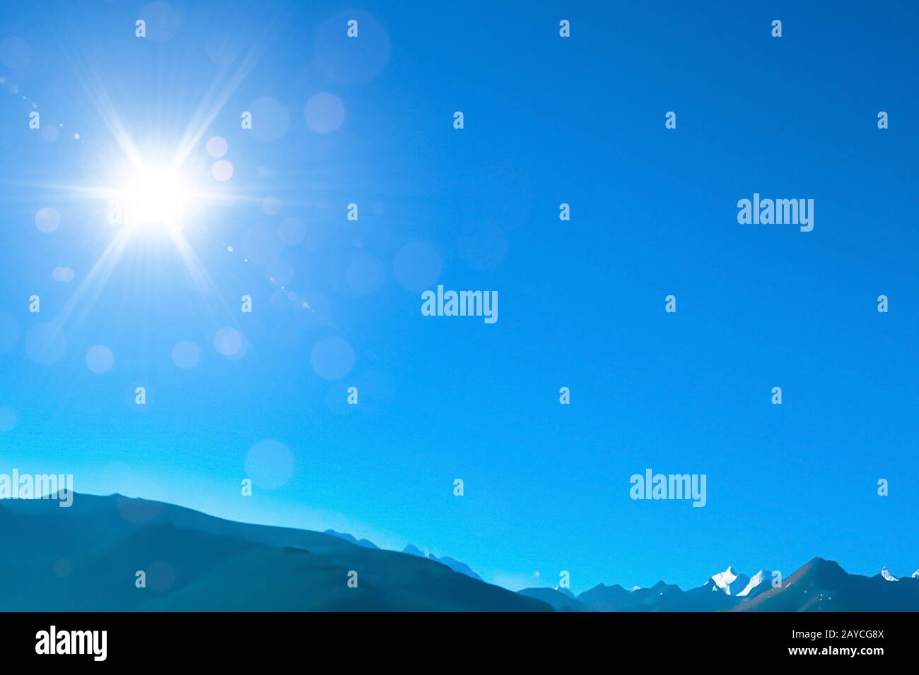Blue sky sun flare hi-res stock photography and images - Alamy